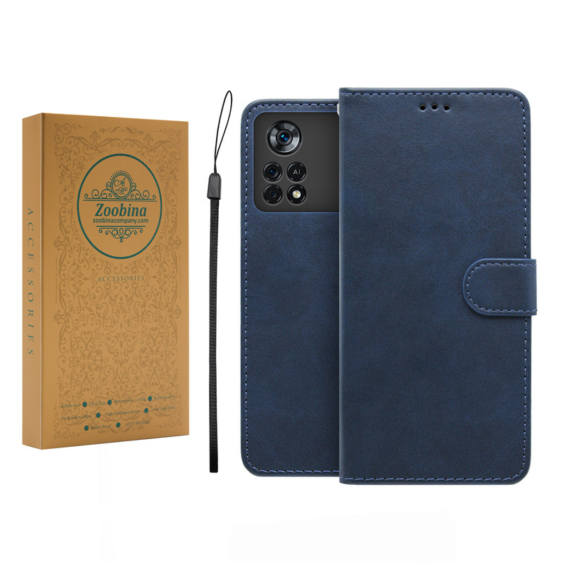 کیف کلاسوری زوبینا مدل Camel مناسب برای گوشی موبایل شیائومی Poco M4 Pro 4G به همراه بند